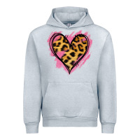 Heather Grey Leopard Pink Glitter Heart Urban Hoodie - Jasminsmagicworld