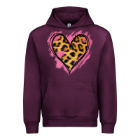 Mauve Wine Leopard Pink Glitter Heart Urban Hoodie - Jasminsmagicworld