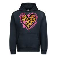 Navy Leopard Pink Glitter Heart Urban Hoodie - Jasminsmagicworld