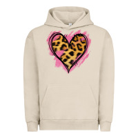 Pigment French Oak Leopard Pink Glitter Heart Urban Hoodie - Jasminsmagicworld