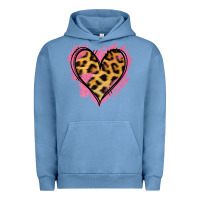 Pigment Pebble Blue Leopard Pink Glitter Heart Urban Hoodie - Jasminsmagicworld
