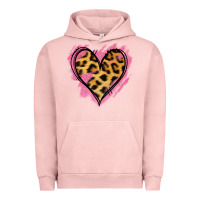 Pigment Salmon Leopard Pink Glitter Heart Urban Hoodie - Jasminsmagicworld