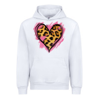 White Leopard Pink Glitter Heart Urban Hoodie - Jasminsmagicworld