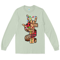 Matcha merry christmas skeleton hand Long Sleeve Tee - CowhideDigitalArt