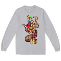 Moon Dust merry christmas skeleton hand Long Sleeve Tee - CowhideDigitalArt