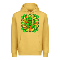 Antique Gold sunflower with st patricks smiley face and shamrock with glitter Premium Hoodie - Artiststas