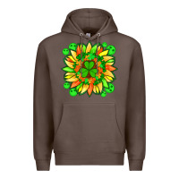 Coffee sunflower with st patricks smiley face and shamrock with glitter Premium Hoodie - Artiststas