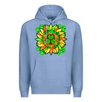 Colony Blue sunflower with st patricks smiley face and shamrock with glitter Premium Hoodie - Artiststas