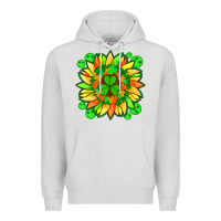 Dove Grey sunflower with st patricks smiley face and shamrock with glitter Premium Hoodie - Artiststas