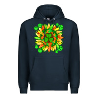 Navy sunflower with st patricks smiley face and shamrock with glitter Premium Hoodie - Artiststas