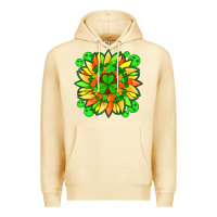 Pina Colada sunflower with st patricks smiley face and shamrock with glitter Premium Hoodie - Artiststas