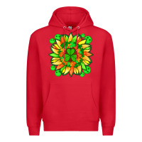 Red sunflower with st patricks smiley face and shamrock with glitter Premium Hoodie - Artiststas