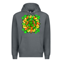 Rock sunflower with st patricks smiley face and shamrock with glitter Premium Hoodie - Artiststas