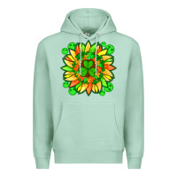 Seafoam sunflower with st patricks smiley face and shamrock with glitter Premium Hoodie - Artiststas