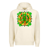 Tofu sunflower with st patricks smiley face and shamrock with glitter Premium Hoodie - Artiststas