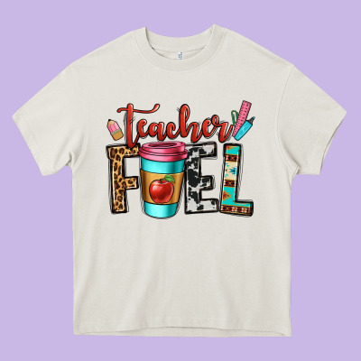 Teacher Fuel Heavy Core Tee Designed By Oliviacreatesart