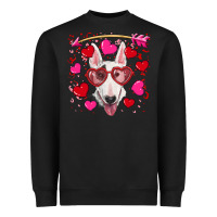 Black Valentine's day  bull terrier Heavyweight Sweatshirt - RanaPortraitStore