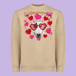 Valentine's Day  Bull Terrier Heavyweight Sweatshirt Designed By Ranaportraitstore