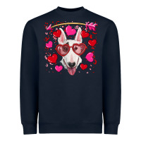 Navy Valentine's day  bull terrier Heavyweight Sweatshirt - RanaPortraitStore