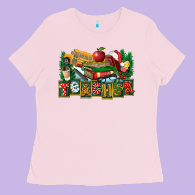 Christmas Teacher Ladies Tee Designed By Fadigitalartstudio