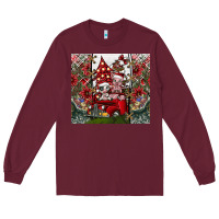 Burgundy merry Christmas Long Sleeve Tee - CowhideDigitalArt