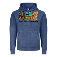 Vintage Denim Peace Love Persian Cat Vintage Hoodie - LillyAllenDesigns