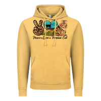 Vintage Mustard Peace Love Persian Cat Vintage Hoodie - LillyAllenDesigns
