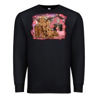 Black Valentine's day mama cow and baby cows Premium Sweatshirt - RanaPortraitStore