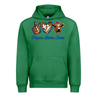 Emerald Peace Love Cows Urban Hoodie - Jasminsmagicworld