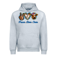 Heather Grey Peace Love Cows Urban Hoodie - Jasminsmagicworld
