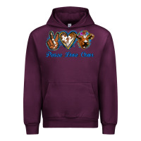 Mauve Wine Peace Love Cows Urban Hoodie - Jasminsmagicworld