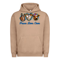 Pigment Burro Peace Love Cows Urban Hoodie - Jasminsmagicworld