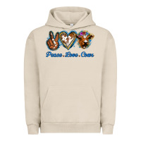 Pigment French Oak Peace Love Cows Urban Hoodie - Jasminsmagicworld