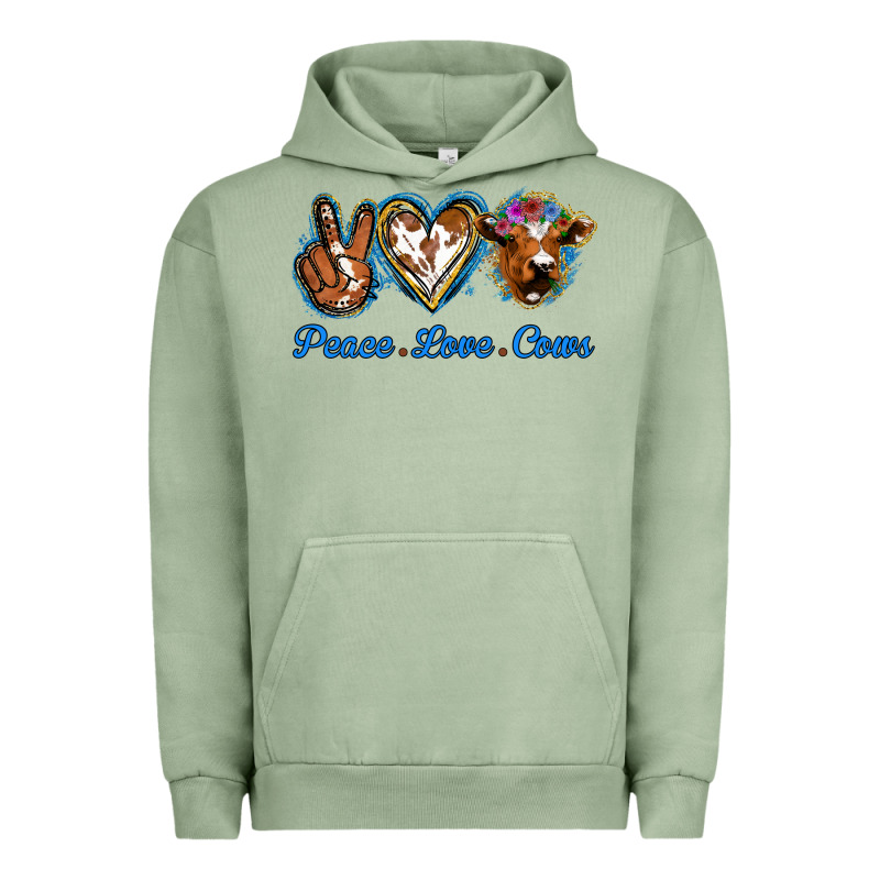 Peace Love Cows Urban Hoodie by Jasminsmagicworld | Teevron