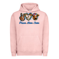 Pigment Salmon Peace Love Cows Urban Hoodie - Jasminsmagicworld
