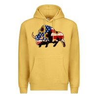 Antique Gold american flag bison Premium Hoodie - Jasminsmagicworld