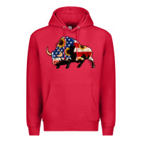 Cardinal american flag bison Premium Hoodie - Jasminsmagicworld