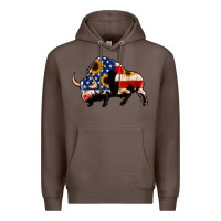 Coffee american flag bison Premium Hoodie - Jasminsmagicworld
