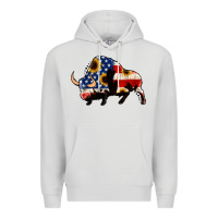 Dove Grey american flag bison Premium Hoodie - Jasminsmagicworld
