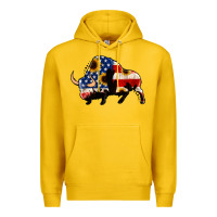 Lemon american flag bison Premium Hoodie - Jasminsmagicworld