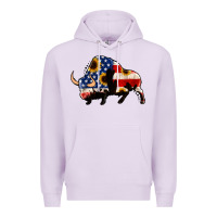 Lilac american flag bison Premium Hoodie - Jasminsmagicworld