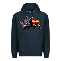 Navy american flag bison Premium Hoodie - Jasminsmagicworld