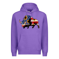 Purple american flag bison Premium Hoodie - Jasminsmagicworld