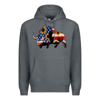 Rock american flag bison Premium Hoodie - Jasminsmagicworld