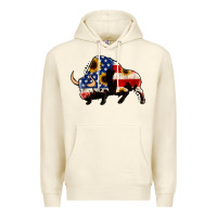 Sandshell american flag bison Premium Hoodie - Jasminsmagicworld