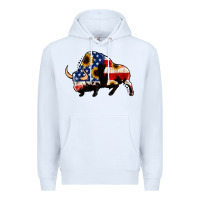 White american flag bison Premium Hoodie - Jasminsmagicworld