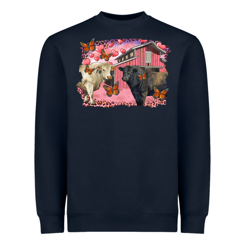 Valentine's Day Barn And Black Angus With Charolais Heavyweight Sweatshirt by RanaPortraitStore | Teevron