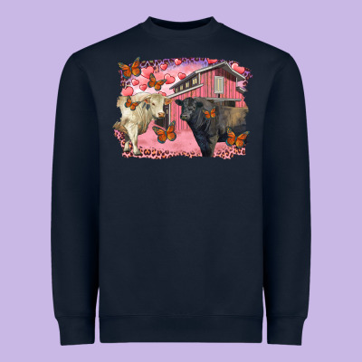 Valentine's Day Barn And Black Angus With Charolais Heavyweight Sweatshirt Designed By Ranaportraitstore