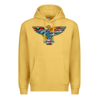 Antique Gold thunderbird with usa flag and sunflowers Premium Hoodie - Artiststas