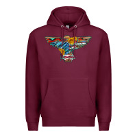 Burgundy thunderbird with usa flag and sunflowers Premium Hoodie - Artiststas